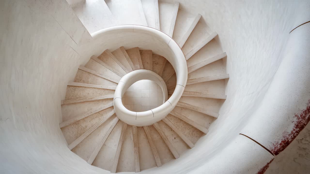 Elegant White Spiral Staircase