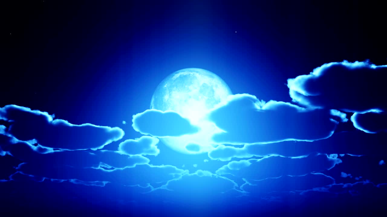 보름달 밤 하늘 구름 4k