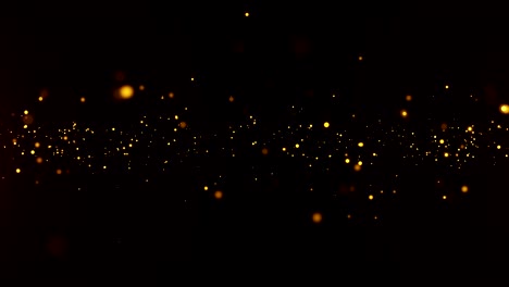 bokeh particles background. abstract glitter lights. gold particles defocused. loop