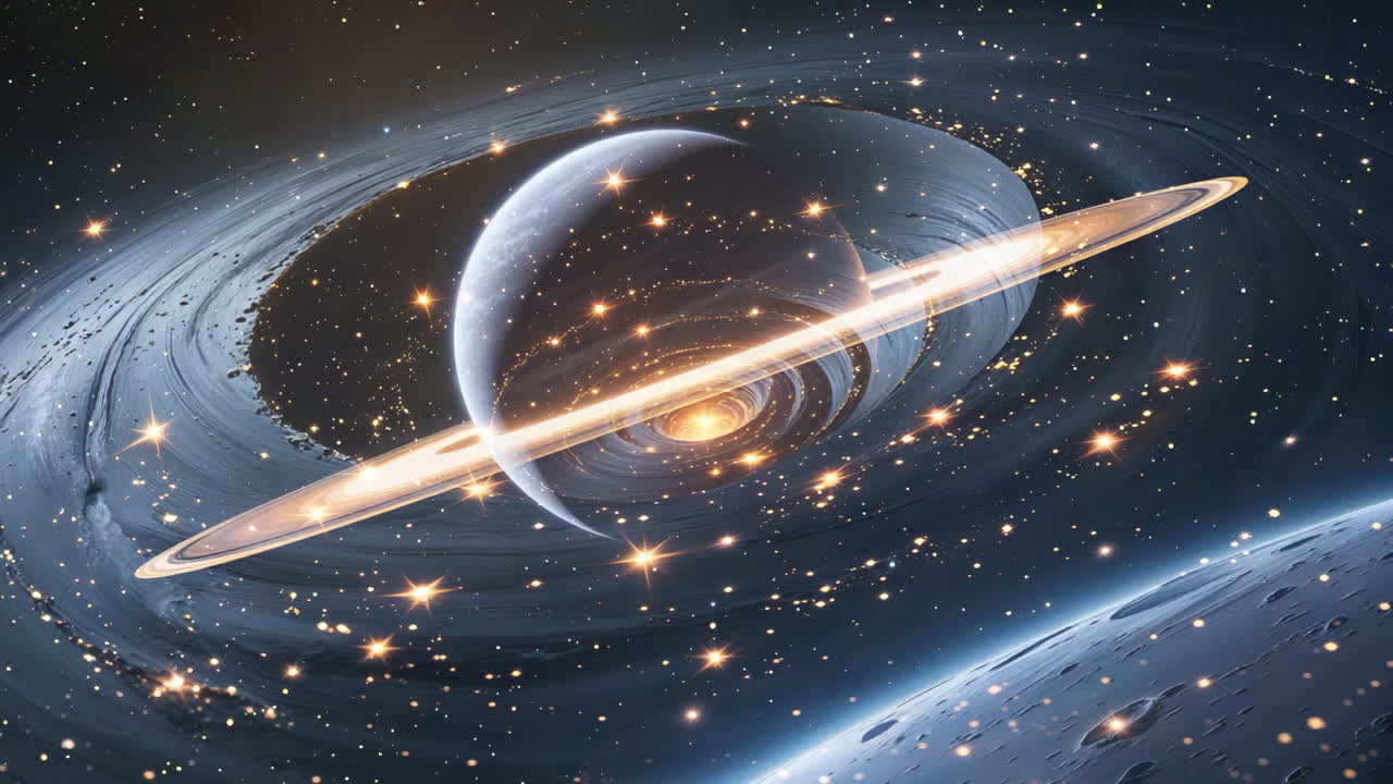 Ringed Planet in a Star-Filled Galaxy