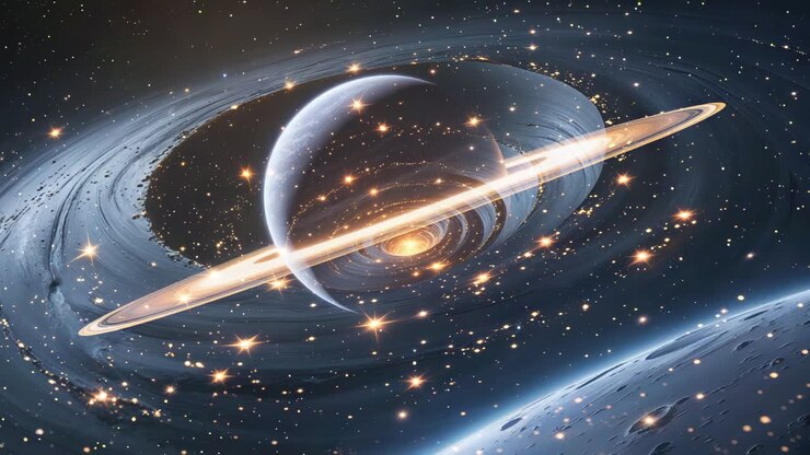 Ringed Planet in a Star-Filled Galaxy