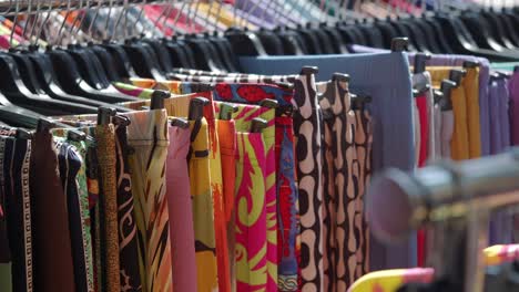 colorful clothing display at a market
