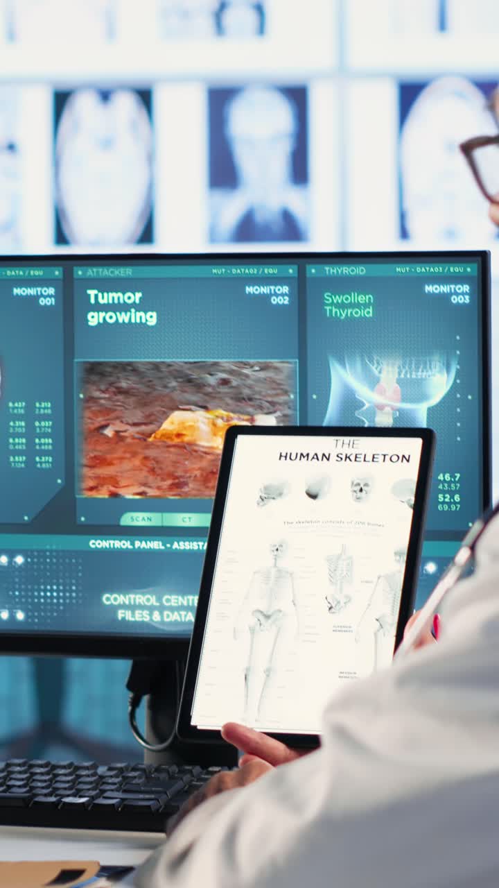 Vertical Video Healthcare professional sharing expertise and interpreting the MRI scans results