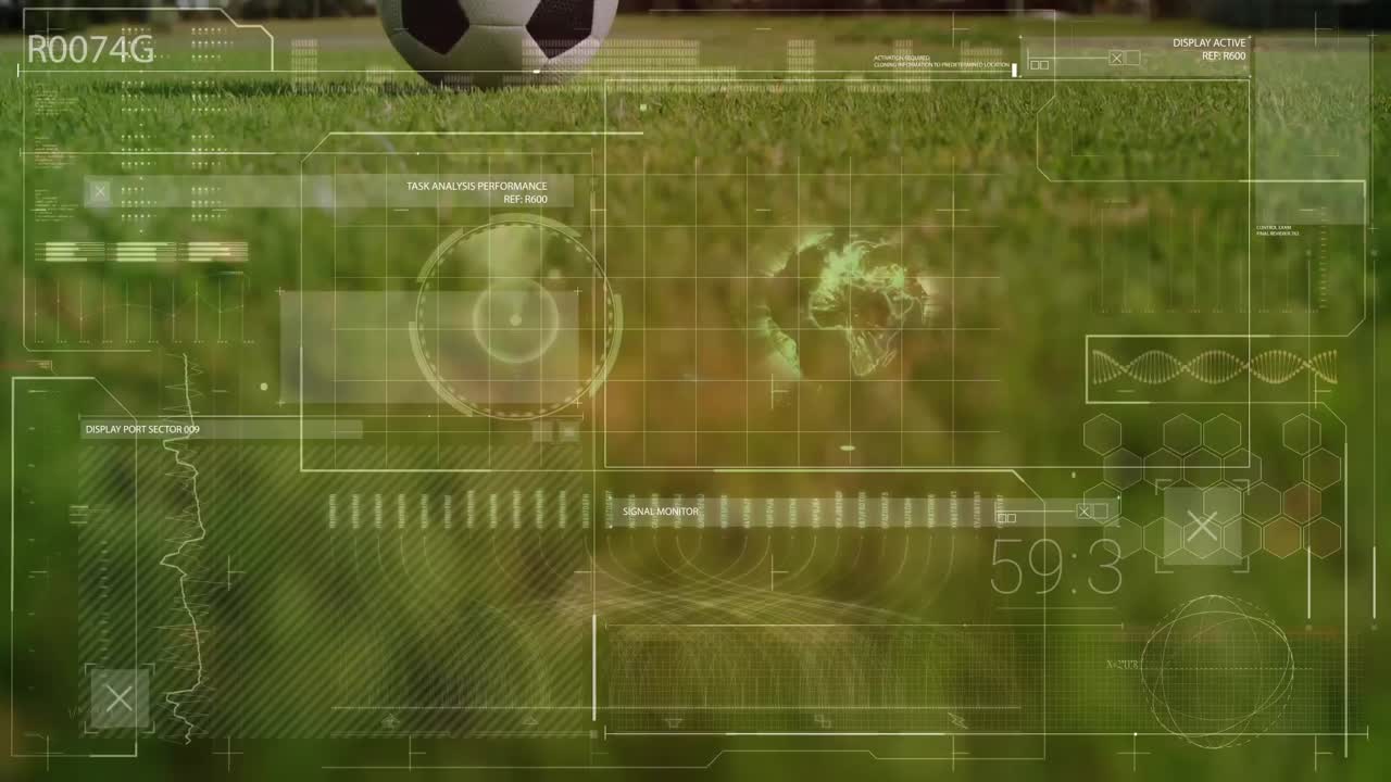 축구에 대한 데이터 처리의 애니메이션