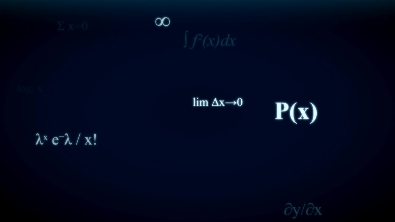 Floating Mathematical Formulas and Scientific Equations on Dark Background