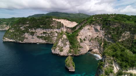 aerial drone video of a tropical beach on nusa penida island in bali indonesia