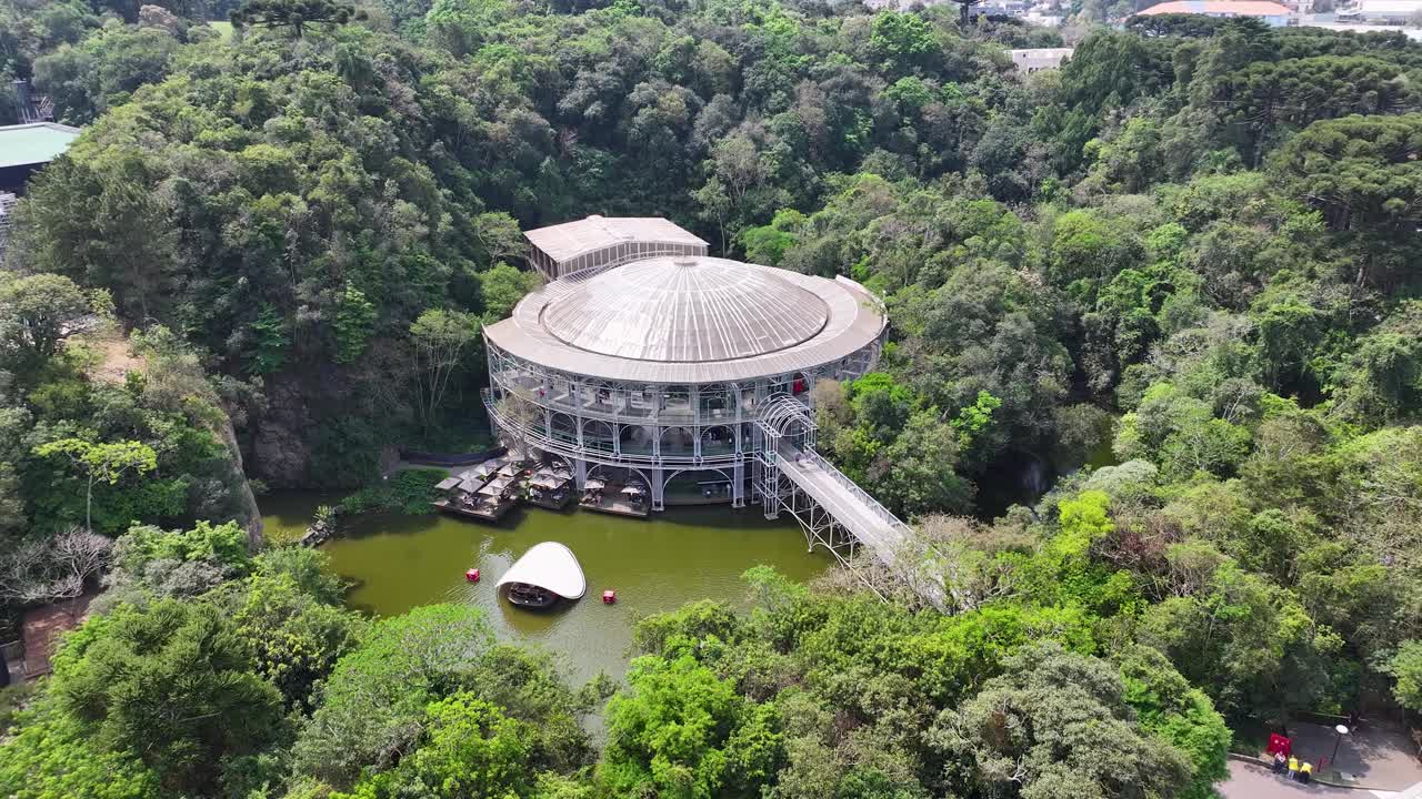 Curitiba Brazil. Wire Opera At Curitiba In Parana Brazil. Amphitheater Landscape. Touristic Attraction. Urban Park. Wire Opera At Curitiba In Parana Brazil. Forest Trees Scene.