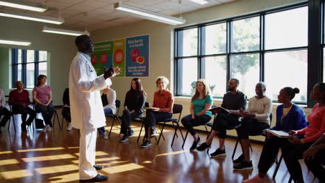 health seminar with diverse patient group
