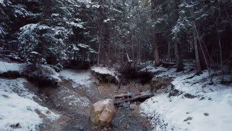 Se-Acercó-El-Manantial-De-Agua-Dulce-En-El-Bosque-En-Invierno