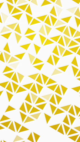 geometric loop pattern. yellow triangle repeat animation. abstract graphic on white background. vertical video.
