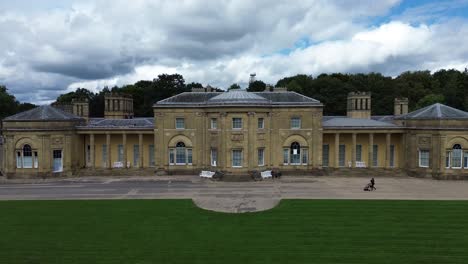 4k30p heaton hall historic architecture aerial view in england landmark