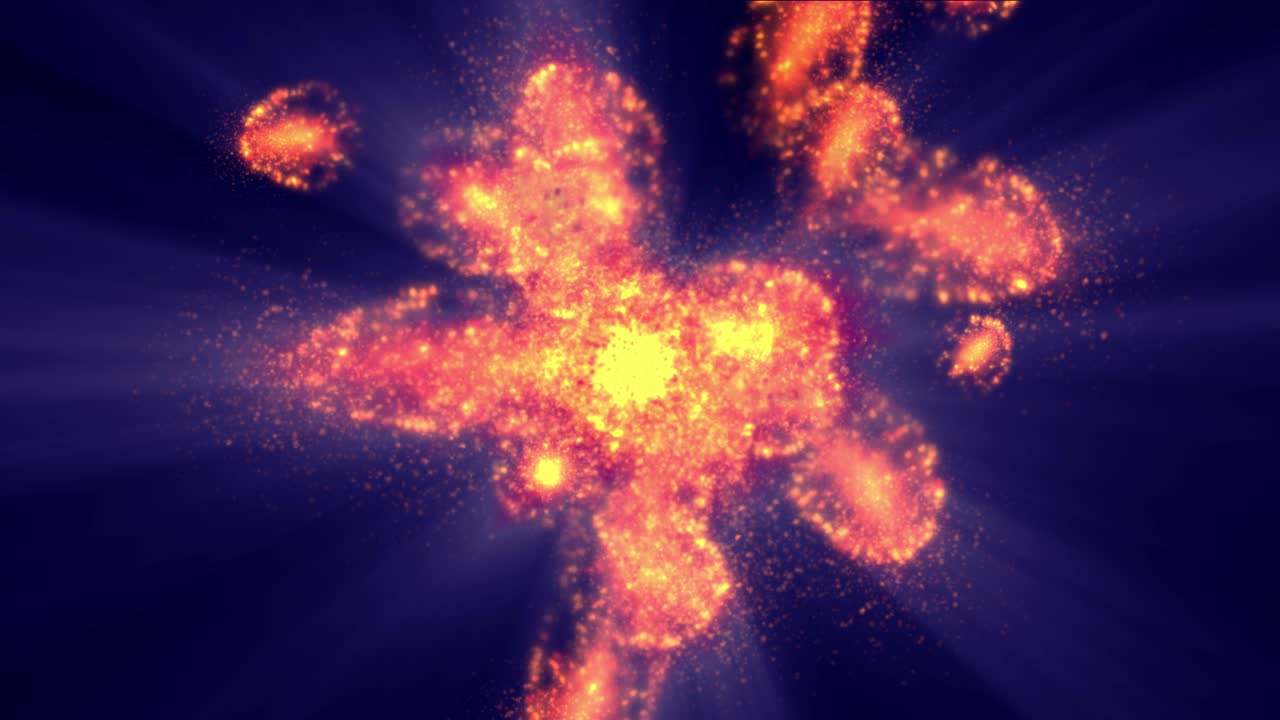 explosión de lava de partículas fuego abstracto 4k