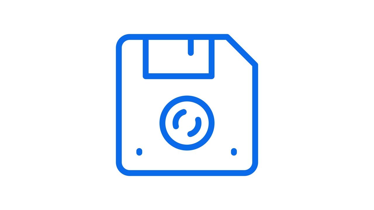 Animated Blue Floppy Disk Save Icon