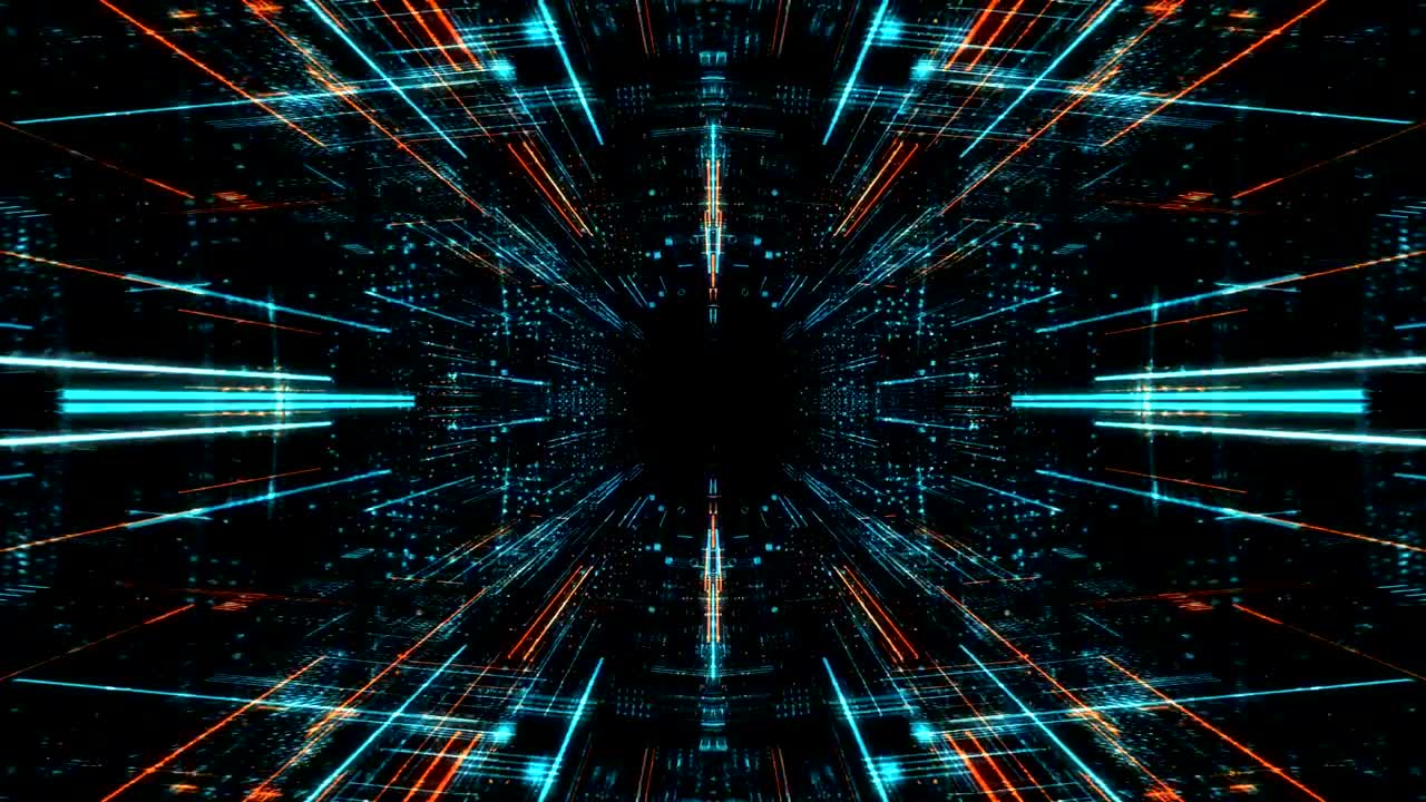 ciudad virtual digital abstracta. escaneo de la ciudad para el concepto de ataque de hackers. render 3d 4k bucle