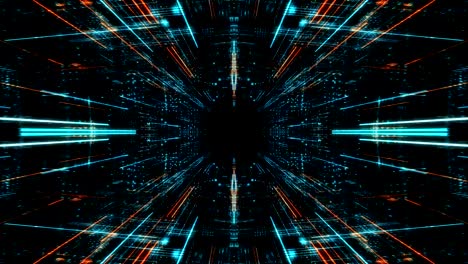 ciudad virtual digital abstracta. escaneo de la ciudad para el concepto de ataque de hackers. render 3d 4k bucle