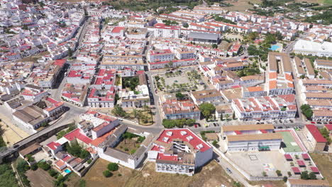 aerial - arcos de la frontera in cadiz, andalusia, spain, wide spinning shot