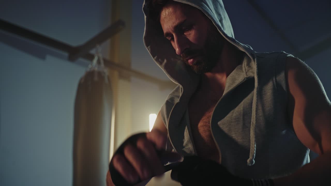 Man preparing for a boxing workout