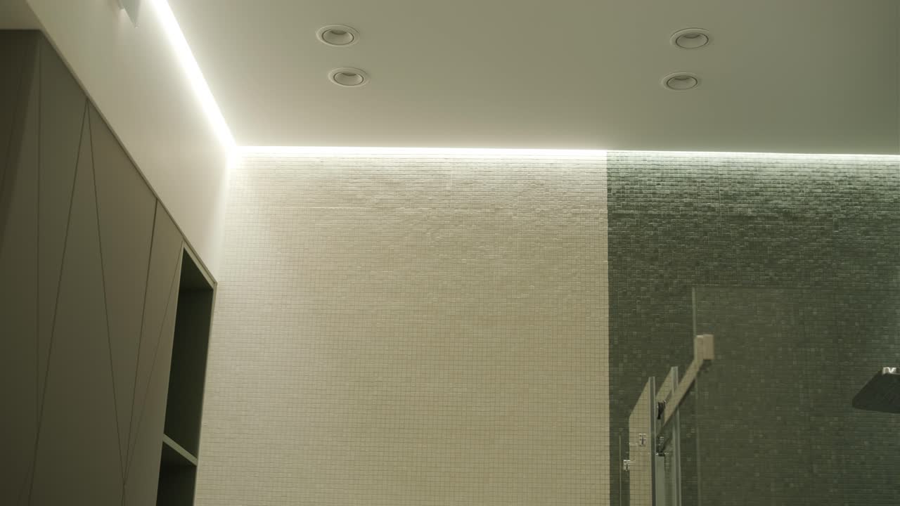 Modern Bathroom Interior with Mosaic Tiles