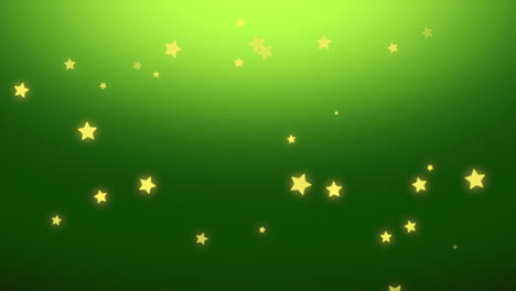 las estrellas brillantes iluminan un fondo verde sereno