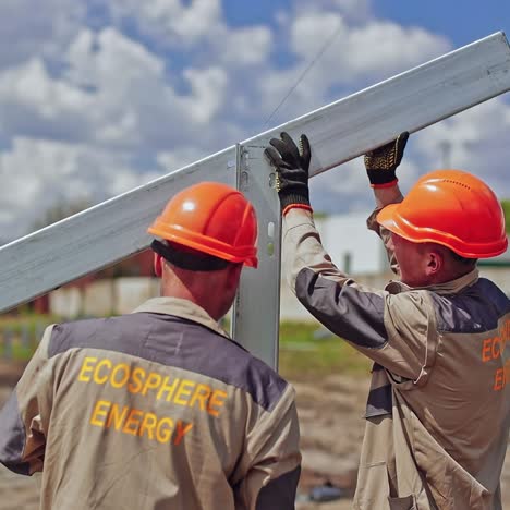 mounting work by professionals workers