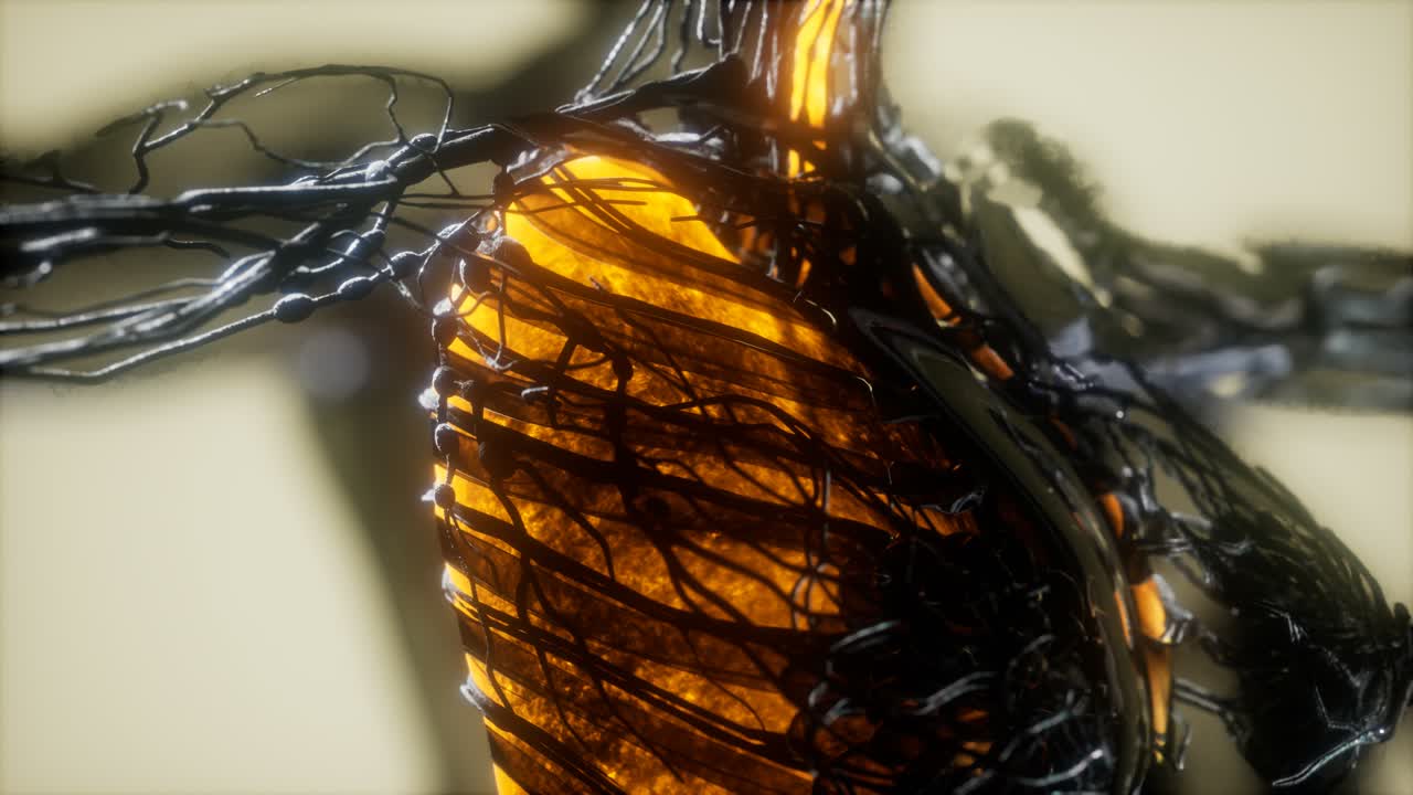 빛나는 폐와 호흡기와 함께 인간의 신체 스캔