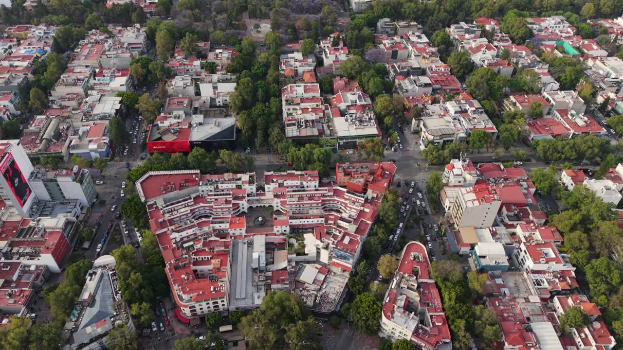 Polanco district Mexico City aerial footage modern and residential