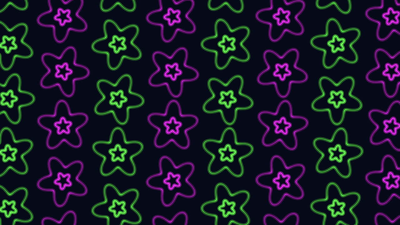 Abstract rainbow stars pattern in rows