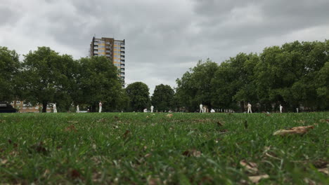 uk august 2018 - two teams play a game of cricket.