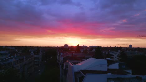 pink purple orange city sunset