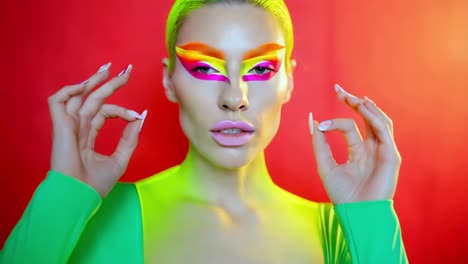 vibrant colorful makeup portrait