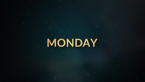 luxurious days of the week presentation with motion in gold