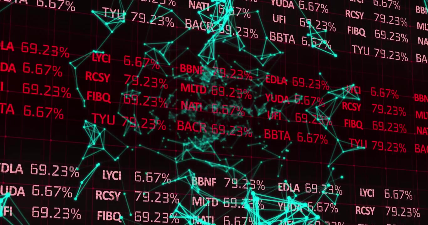Animation of network of connections over data processing