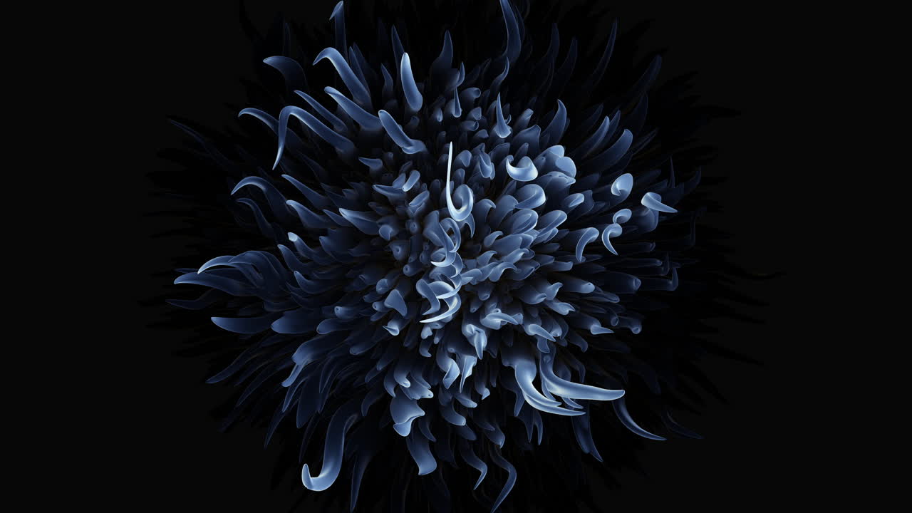 Vibrant blue cloud of swirling smoke or vapor on a black background