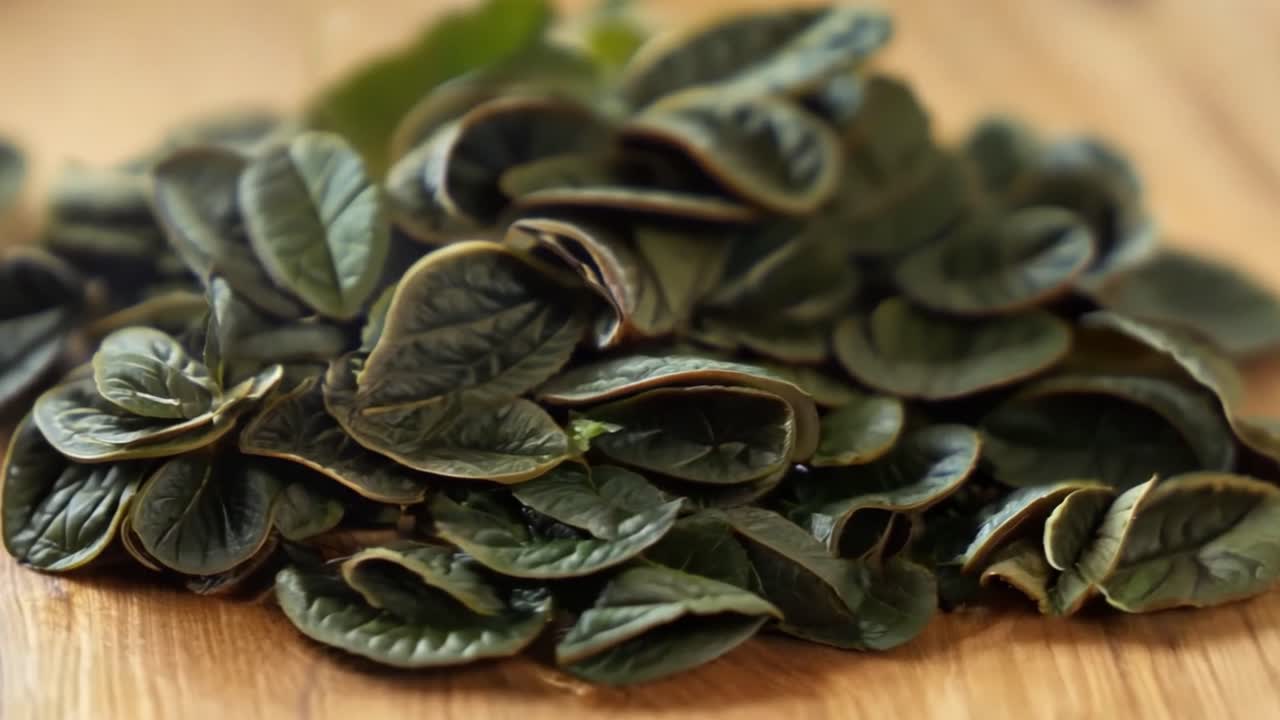 Pile of green leaves