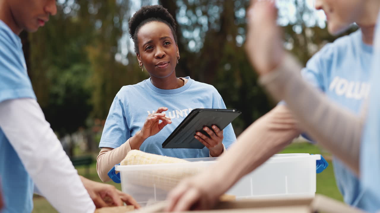 Group of Volunteers Working Together in a Park