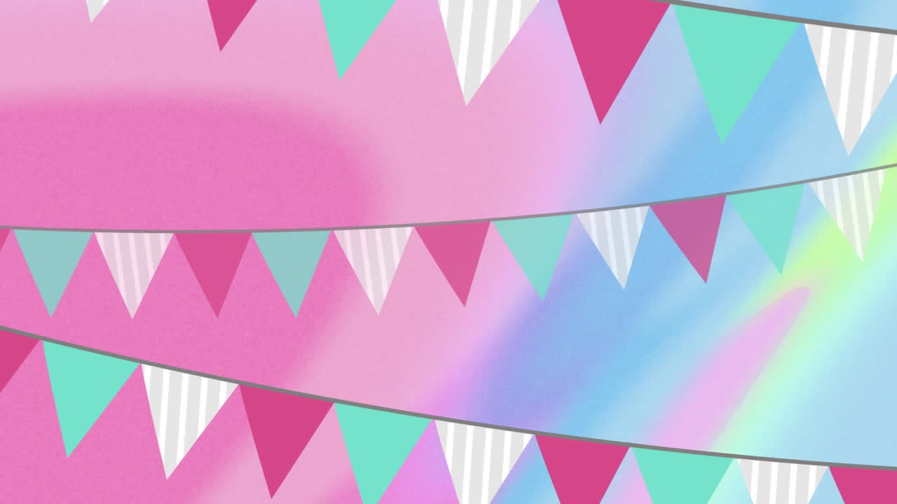 animación de decoraciones y formas sobre fondo azul