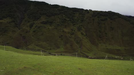 paisaje montañoso con prado verde