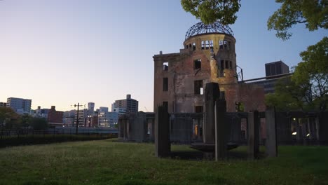 Hiroshima-Peace-Park,-Atomic-Dome-Memorial-of-World-War-II-in-Japan