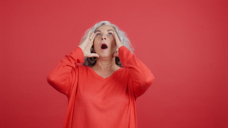 Senior Woman with Different Expressions