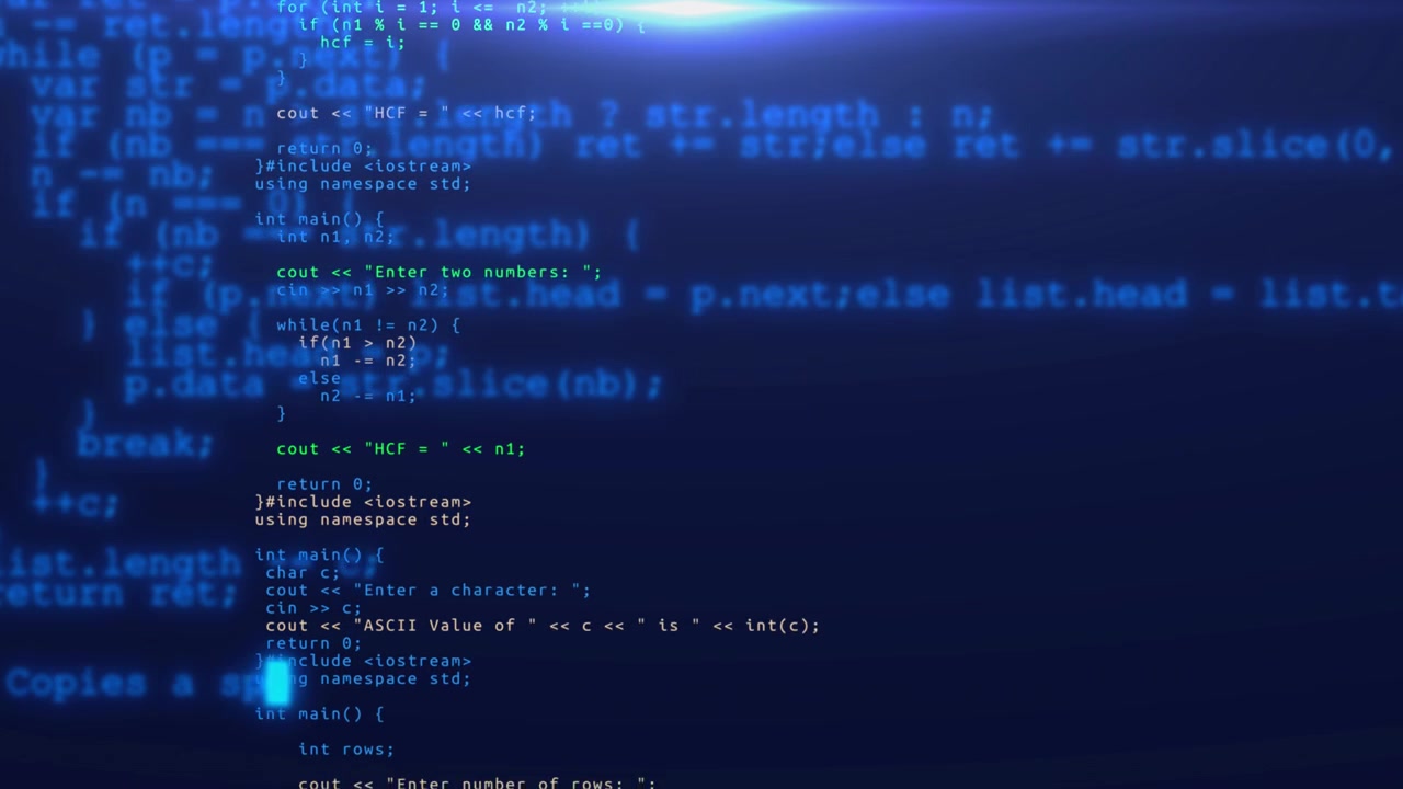 Abstract system information code on screen background program modules cyberspace programming coding
