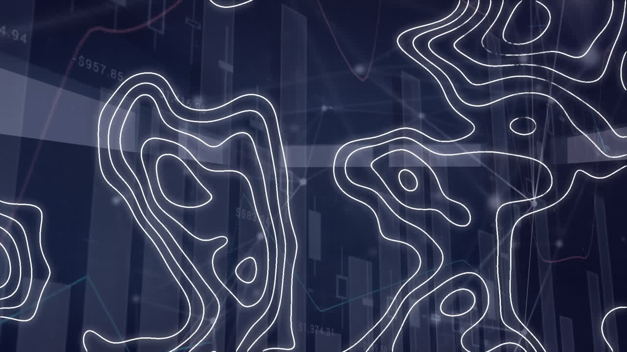 animación de formas que se mueven sobre el procesamiento de datos