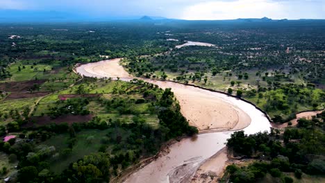 River-scape-drone-view