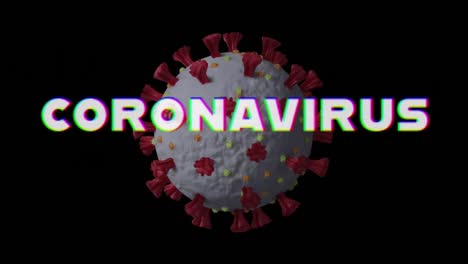 Coronavirus-Text-Vor-Covid-19-Zelle-Im-Hintergrund