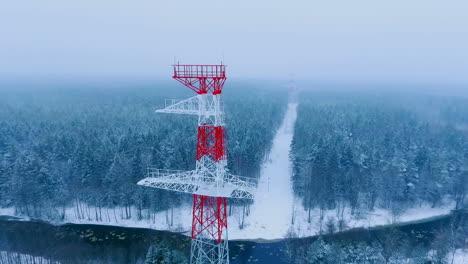 High-voltage-tower.-Electricity-pylon.-Transmission-tower.-Electrical-tower