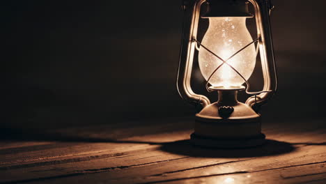 vintage lantern on a wooden table