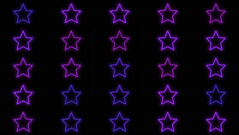 pulsing neon stars pattern with led light in casino style