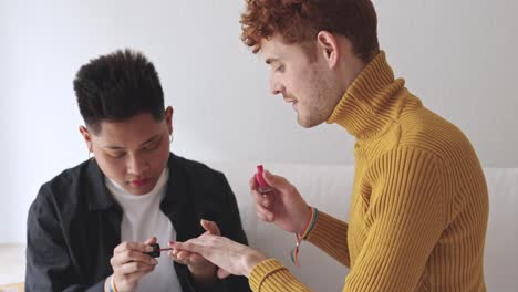 friends doing manicures