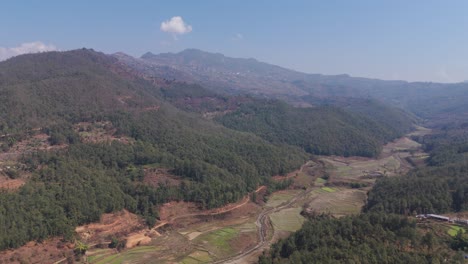 hermosa vista aérea del paisaje en nepal