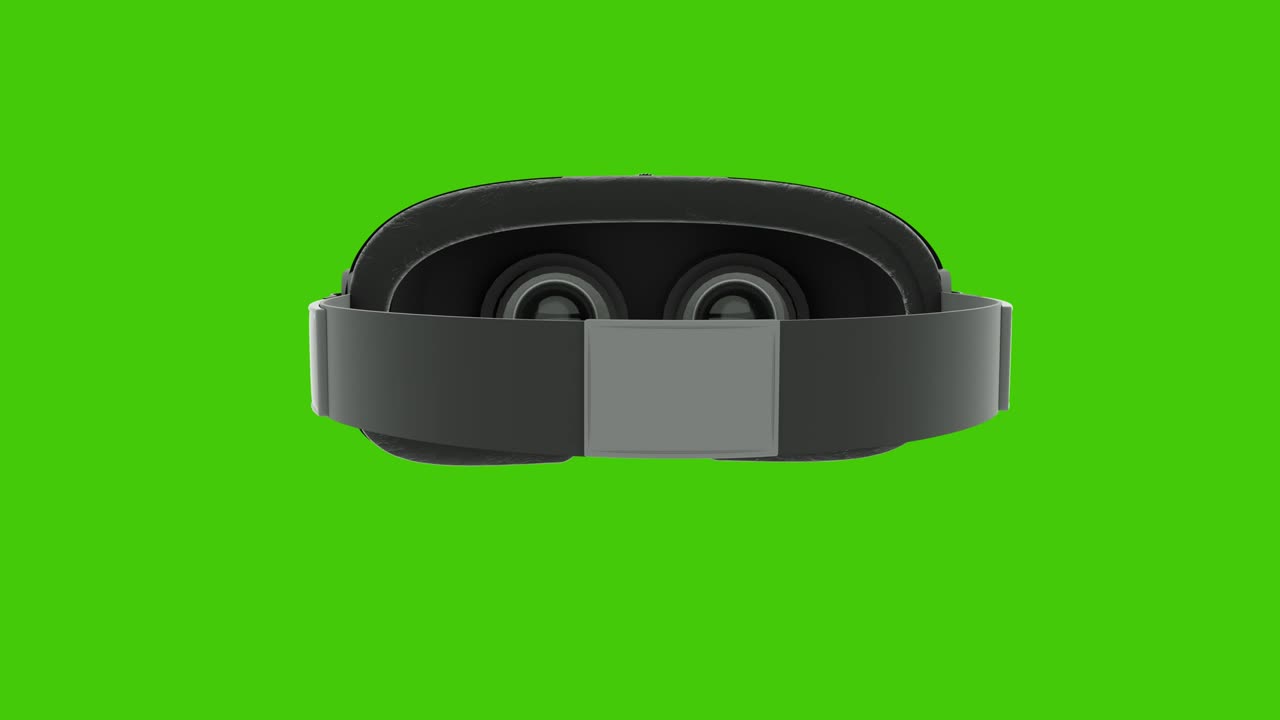 Virtual reality headset loop rotate on green chromakey background