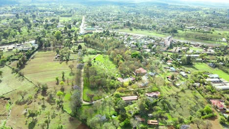 Rural-Africa-settlements,-Green-agriculture-farms,-Kenya-houses,-poor-settlement-Africa,-Rural-houses-of-Kenya